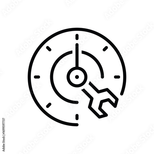 Black line icon for quick service