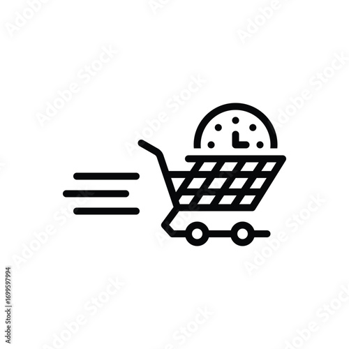 Black line icon for speedy checkout
