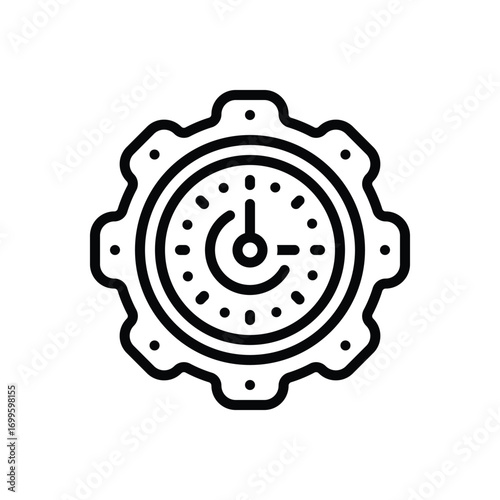 Black line icon for time efficiency