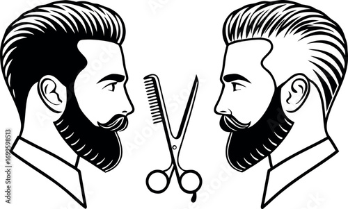 Black Silhouette Male Hair Style Icon