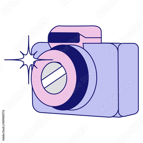 Vector Illustration of Content Creator Girl with Laptop and Social Media Elements