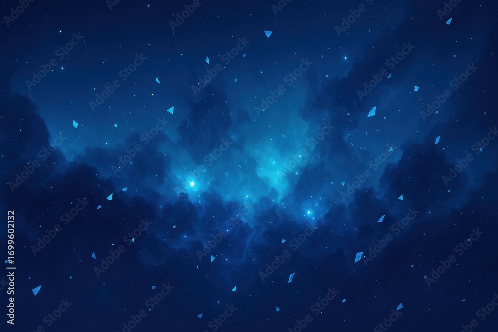 Obraz premium 夜空に輝く星と雲のイラスト背景