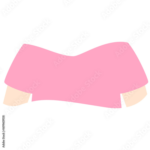 Pink short-sleeve shirt on a torso, simple clothing element ideal for character or fashion illustrations.


