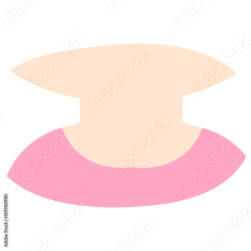 Neck with pink collar, stylized clothing element perfect for character or fashion illustrations.

