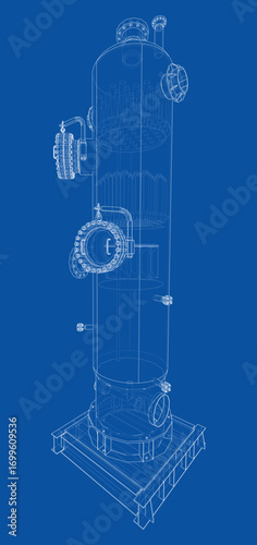 Industrial tank. Vector rendering of 3d