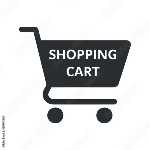 Shopping Cart Icon Vector Illustration for E-commerce, Retail, and Online Purchasing Platforms