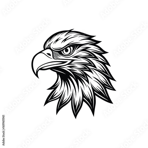 Eagle head silhouette, eagle head logotype