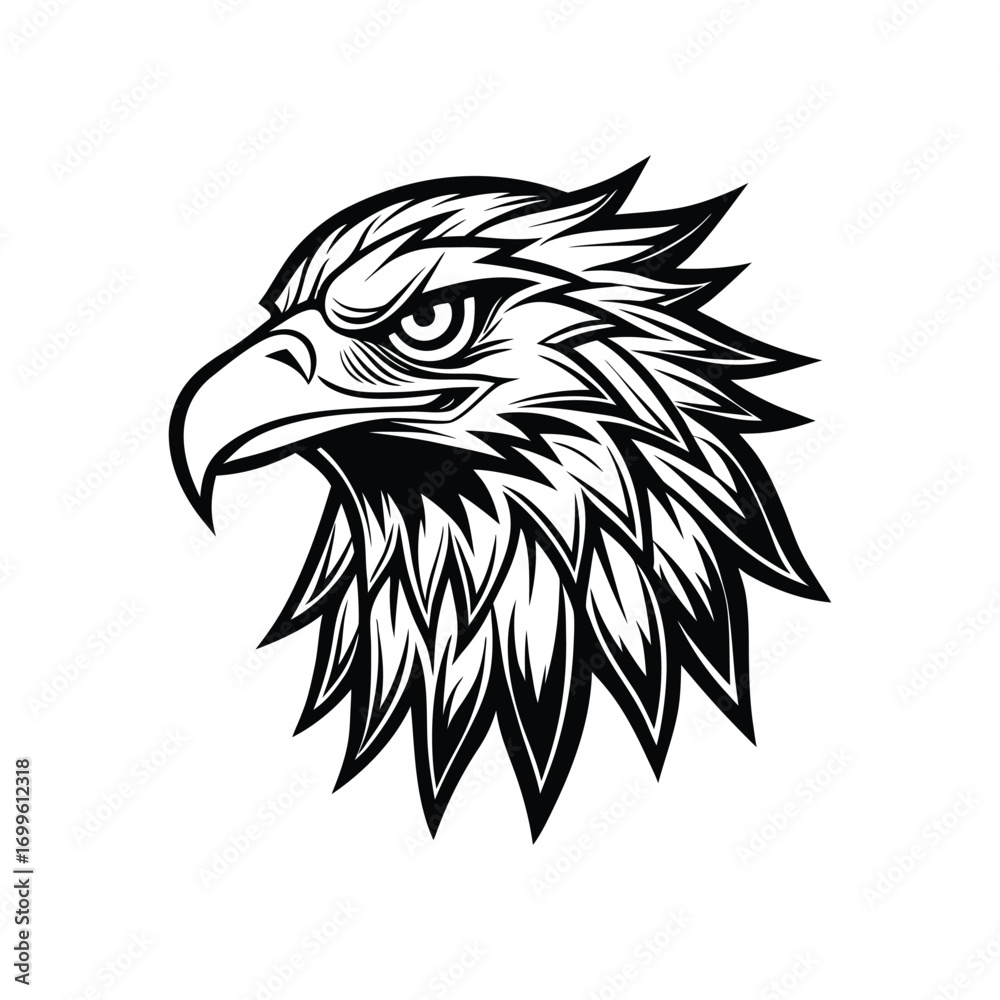Fototapeta premium Eagle head silhouette, eagle head logotype