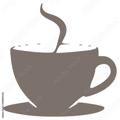 Minimalist Coffee Logo – Cappuccino cup icon with a clean and stylish design. Perfect for coffee shops, cafes, packaging, and branding identity with a modern, elegant, and professional look.