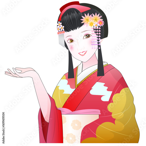 説明する舞妓さん