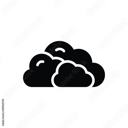 Black solid icon for cloud