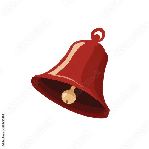 Red Bell Illustration Festive Chime Icon for Notifications and Celebrations