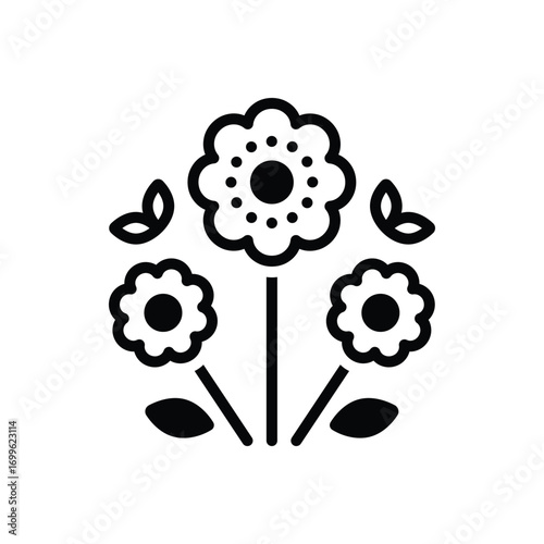 Black solid icon for spring