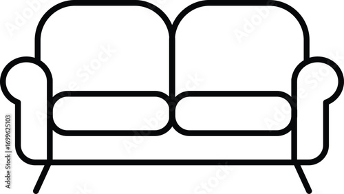 Sofa line art icon vector illustration furniture interior design symbol