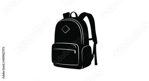 a sleek black backpack with minimalist design features