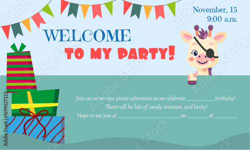 invitation to a children's pirate party