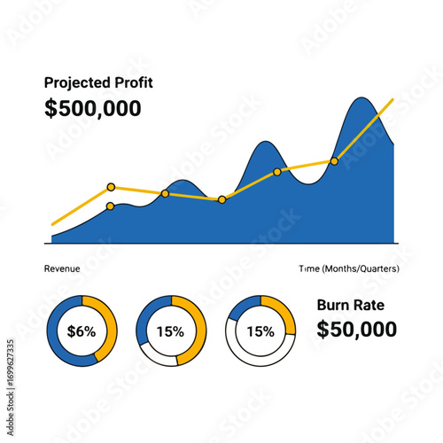 Business Profit Chart and Burn Rate