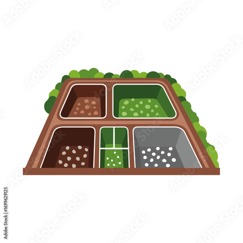 Raised Garden Bed With Soil and Plants