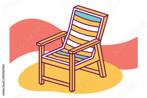 Colorful Striped Deck Chair on Abstract Background beach chair lounge chair