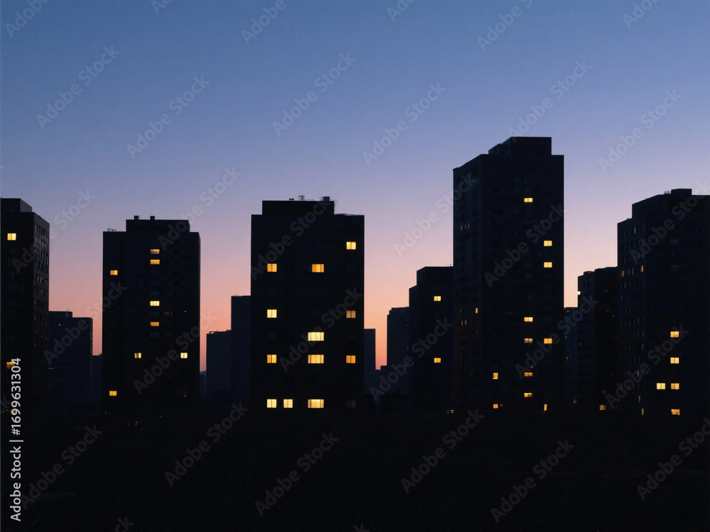 Naklejka premium skyscraper with magnificent sky background