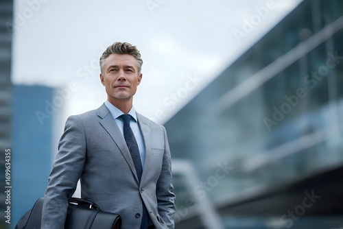 Confident Insurance Professional with Briefcase