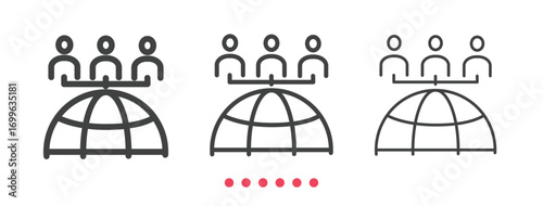 Global partners icon. Thin line icon vector