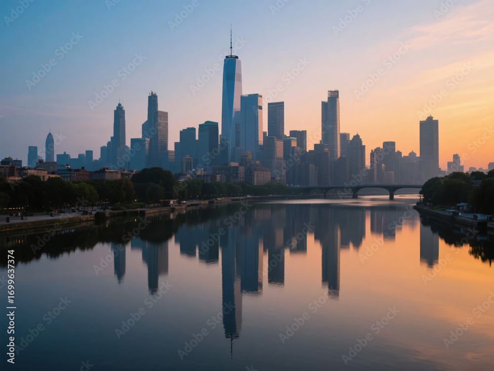 Obraz premium skyscraper with magnificent sky background