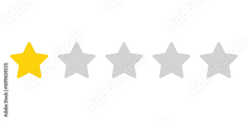 Fototapet One star rating PNG with transparent background, yellow feedback icon for lowest