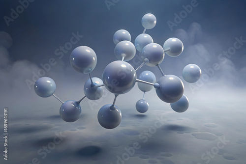 Molecular Structure Model with Spheres and Connecting Rods molecule atom 3D