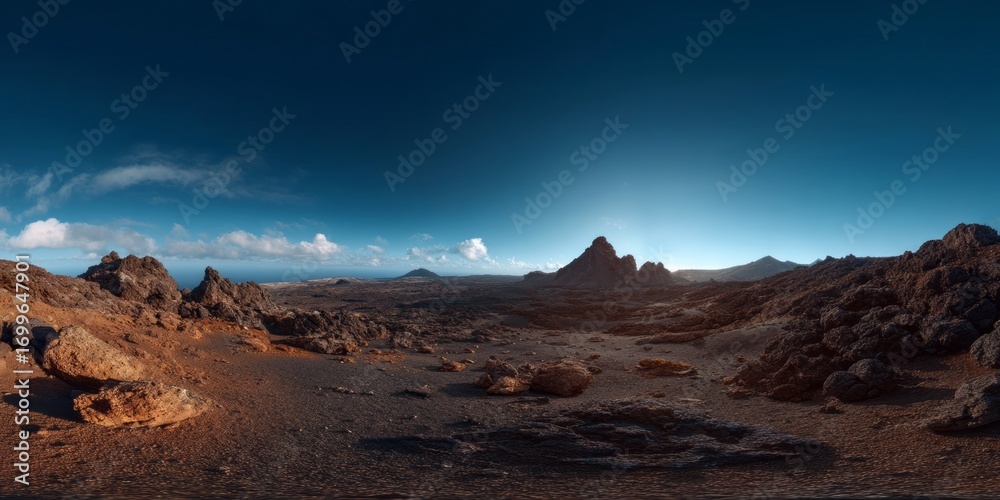 Fototapeta premium Stunning hdr panoramic landscape desert terrain scenic viewpoint vibrant sky nature's beauty hdri exploration