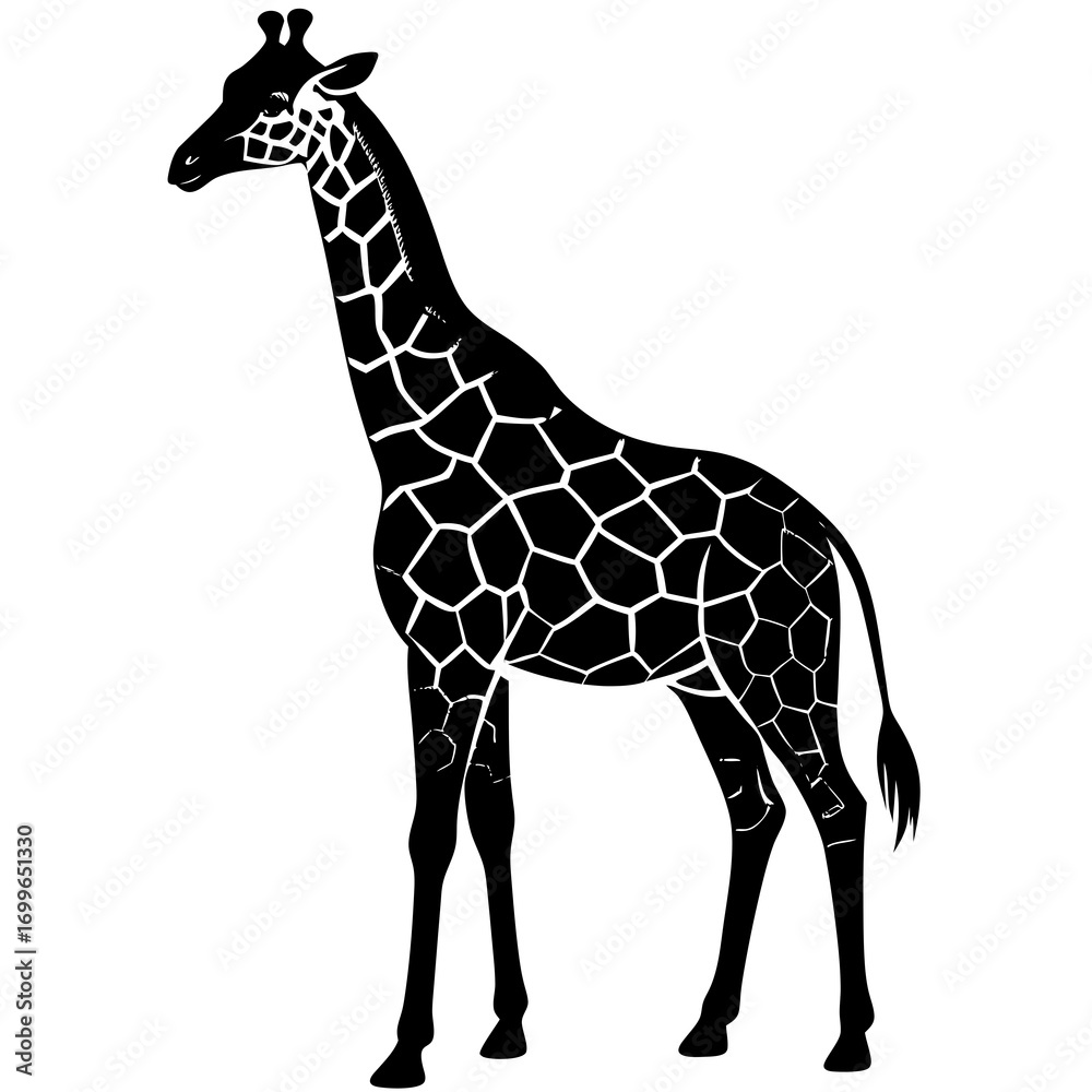 Obraz premium Create Bold Stroke Silhouette Giraffe High-Quality Stock Image Suitable for Design