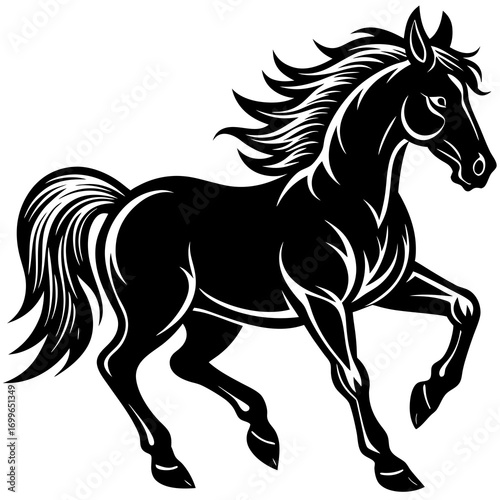 Vibrant Create Bold Stroke Silhouette Horse Gall Professional Photo