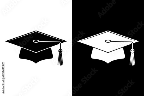 Student Graduation Hat Vector Icon Isolated on White Background