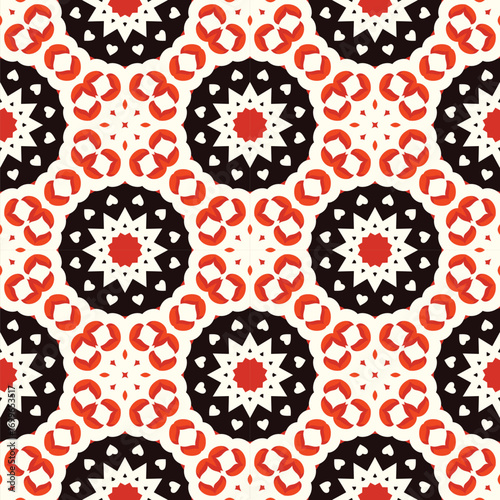 Autumn themed geometric decorative seamless pattern