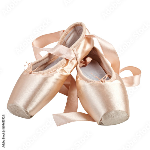 Ballet Pointe Shoes, isolated on transparent background