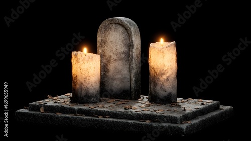 candle on a black background