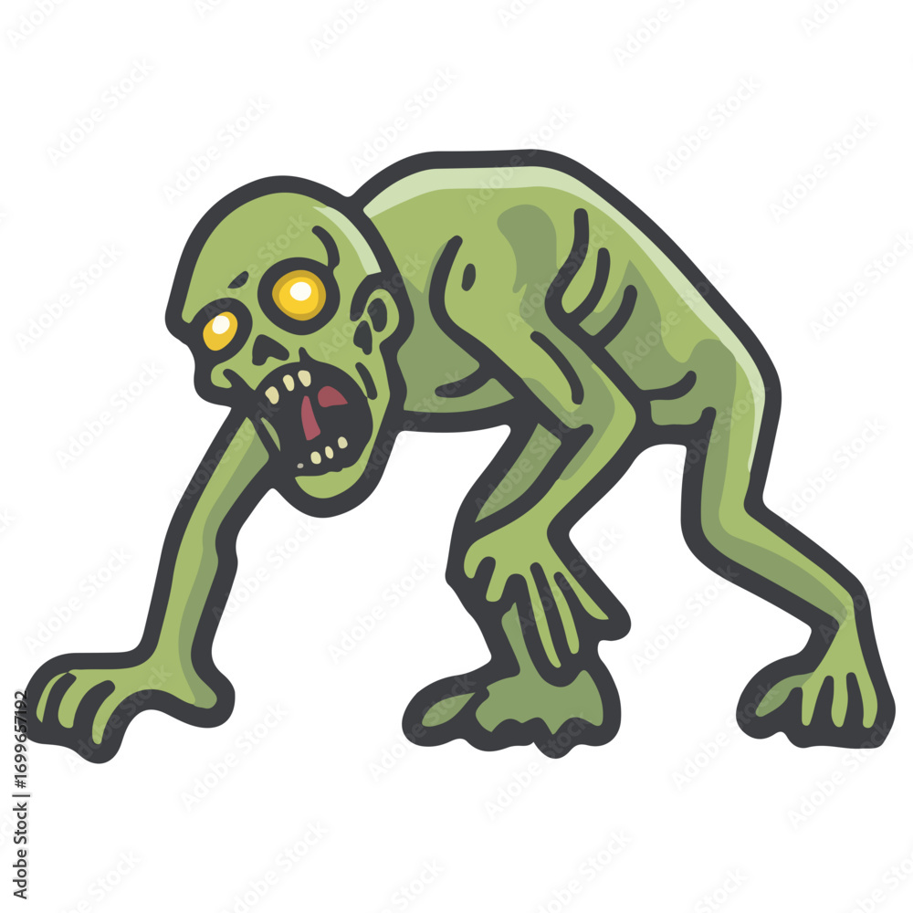 Obraz premium zombie, costume, halloween, vector, festival, transparent background, icon, horror, monster, evil, isolated, scary, dark, fear, dead, death, tattoo, Crawling zombies, crawling