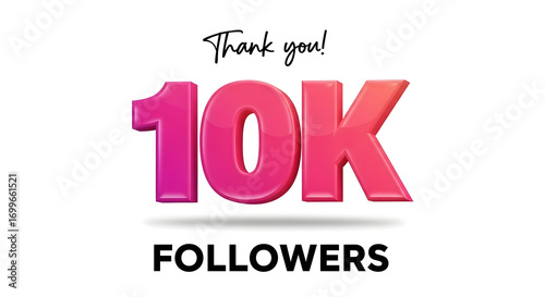 The image shows a thank you message for reaching 10K followers. The text 