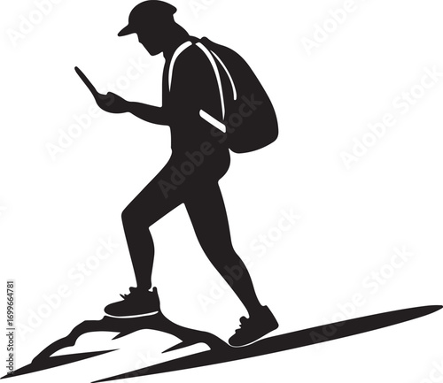 silhouette of snowboarder