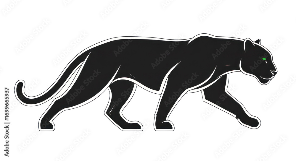 Obraz premium Black panther silhouette side view