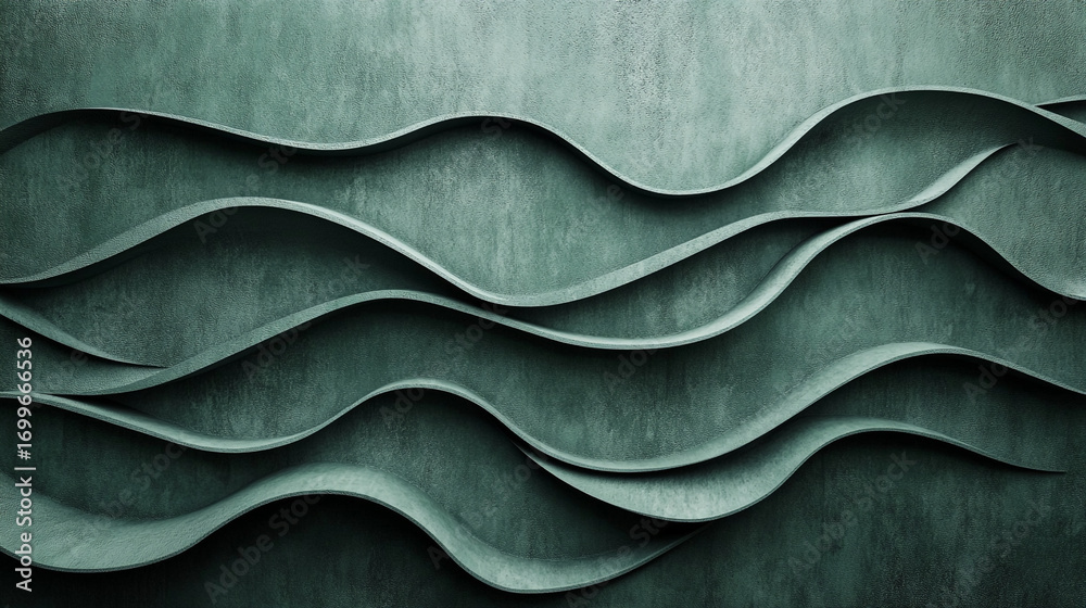 Obraz premium Abstract green wave pattern textured background design