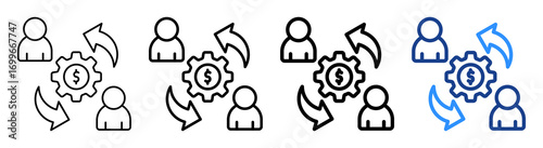 Profit Sharing Icon Different Style Outline Collection Set