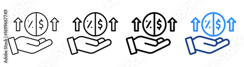 Dividend Icon Different Style Outline Collection Set