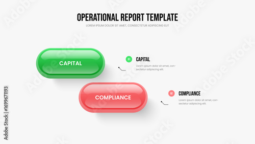 Consulting Strategy Slide Design Vector Illustration. Digital Insight Two Option Diagram Frame Template. Visual Briefing 2 Step Infographic Presentation Layout.