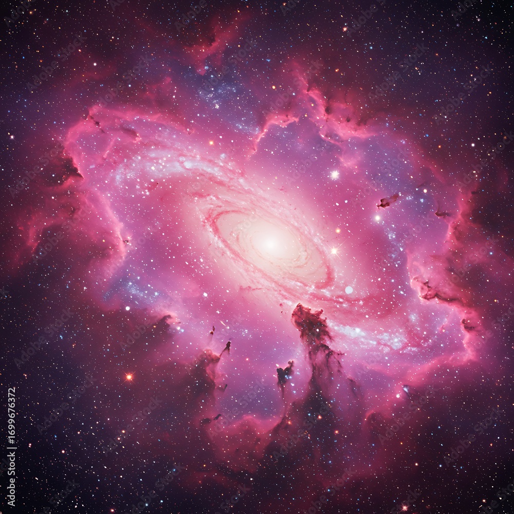 Obraz premium Cosmic Rose's Embrace