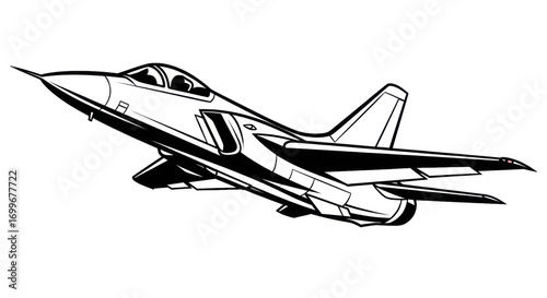 black and white jet fighter soaring clip art preview