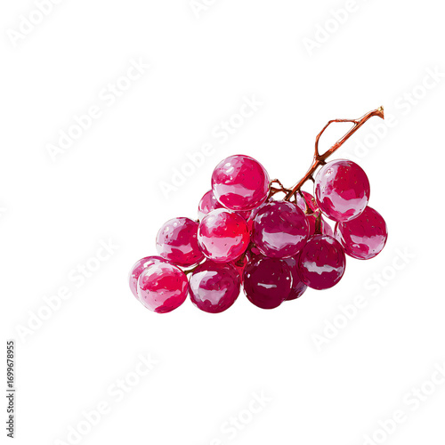 Vibrant cluster of juicy red grapes, perfect for food, wine, and healthy lifestyle projects with elegant style and appeal
