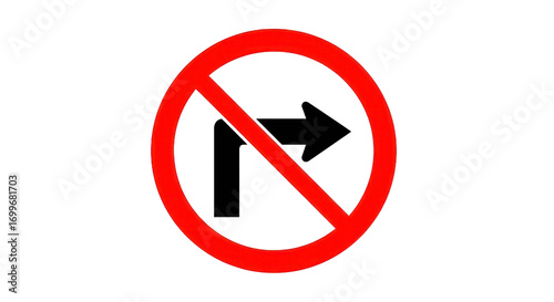 Free Download Prohibition sign no right turn red circle with white arrow and line - GFXLoad