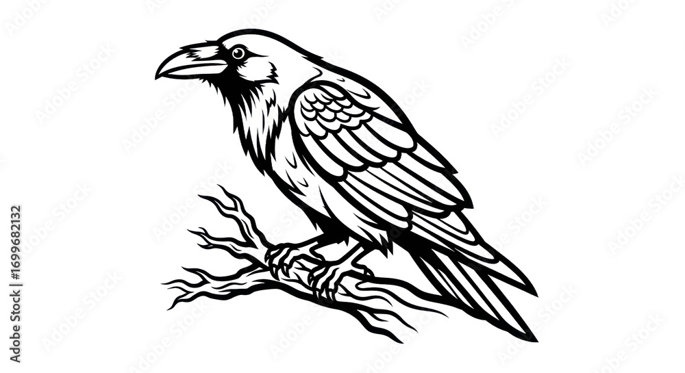Naklejka premium Raven silhouette design
