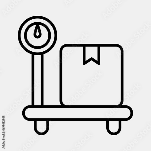 Icon weighting. Export import elements. Icon in line style.